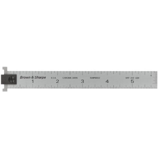 Règle en Acier Inoxydable Brown & Sharpe 599-314-604-1, Longueur de 6 Pouces