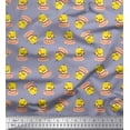 thumbnail image 1 of Soimoi Modal Satin Fabric Cup,Plate & Chick Cartoon Print Fabric by the Yard 42 Inch Wide, 1 of 3