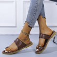 thumbnail image 5 of Women 2025 Casual Adjustable Hook Loop Sandals Summer Open Toe Slides Sandals Flat Sandal, 5 of 5
