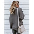 thumbnail image 3 of U.Vomade Women's Turtleneck Chunky Long Sleeve Sweaters Tops Color Block Knitted Pullover Jumper, 3 of 6