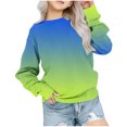 thumbnail image 1 of Yuyuzo Chandails en Molleton pour Filles Col Rond Manches Longues Décontracté Confortable Bloc de Couleur Pull d'Automne, 1 of 4