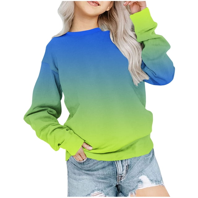 Yuyuzo Chandails en Molleton pour Filles Col Rond Manches Longues Décontracté Confortable Bloc de Couleur Pull d'Automne