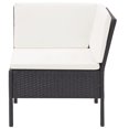 thumbnail image 3 of vidaXL 3 Piece Garden Lounge Set with Cushions Poly Rattan Black, 3 of 5