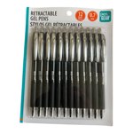 Pen+Gear Retractable Gel Pens, .7mm, Medium Point, Black Ink, 12 Count
