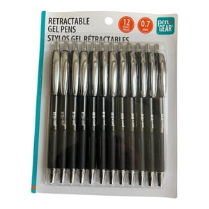 Pen+Gear Stylos de gel rétractables, .7mm, Point moyen, encre noire, 12 Nombre