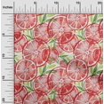 thumbnail image 2 of oneOone Rayon Red Fabric Leaves & Lemon Sewing Material Print Fabric By The Yard 56 Inch Wide, 2 of 5