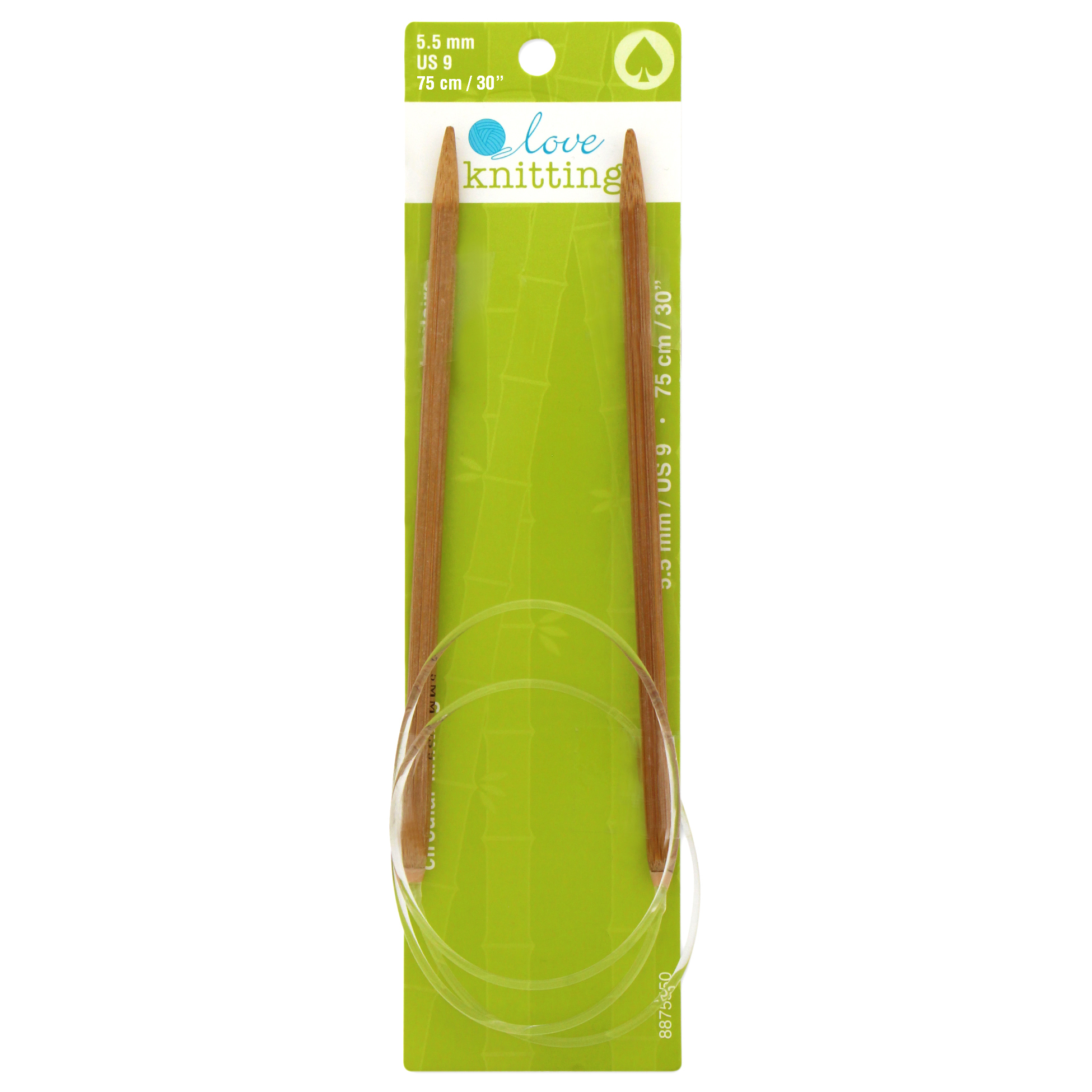 LOVE KNITTING 76 cm (30 in) Bamboo Circular Knitting Needles, 75 cm (29.5 in), 5.5 mm (0.22 in)
