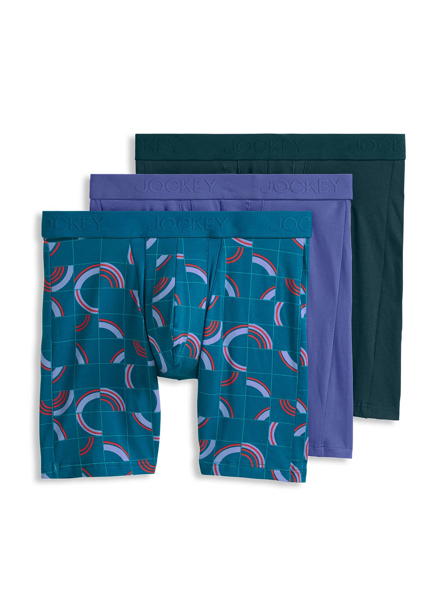 Jockey Boxeur Long en Coton Extensible Anti-Frottement avec Pochette - Lot de 3