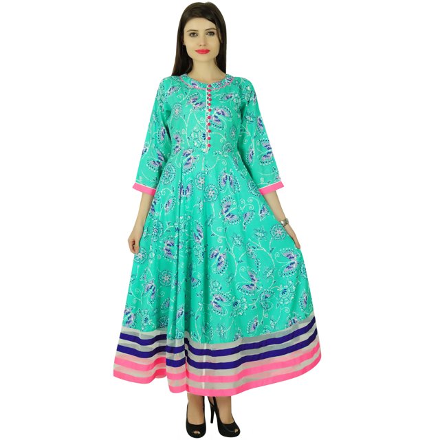 Phagun Kurti Décontractée pour Femmes en Rayonne à Fleurs Bollywood Ethnique de Designer Robe Tunique