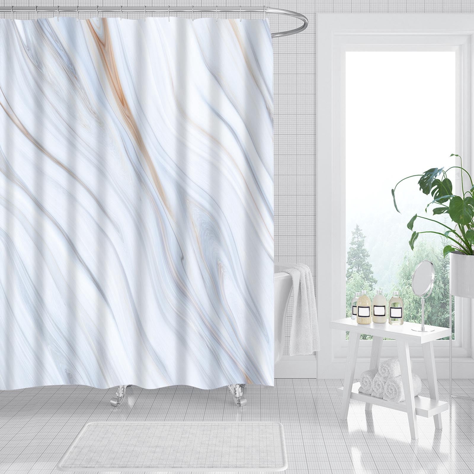 Aidoshy Various Patterns Shower Shower Curtain Bathroom Shower Curtain Digital Printing Polyester Shower Curtain Shower Curtain Liner Bathroom