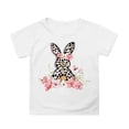 thumbnail image 1 of PMVFHDE T-Shirts Fille Manches Courtes Hauts Graphiques T-Shirts Filles T-Shirts Fille Graphiques Coupe Ample Hauts Enfants Pâques Col Rond Manches Pétales T-Shirts Couleur Unie Blanc, 3-4 Ans, 1 of 4