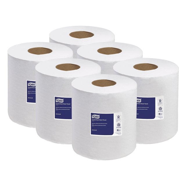 Tork® Advanced Centerfeed Hand Towel, White, 1-Ply, 6 Rolls/Case
