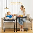 thumbnail image 2 of Plateau Télé Multifonction Pliable pour Lit et Sofa, Plateau de Souper Télé Portable Table pour Portable avec 6 Réglages de Hauteur et 3 Angles d'Inclinaison, Porte-Gobelet Intégré, 2 of 8