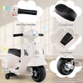 thumbnail image 4 of Costway Kids Ride on Motorcycle with Training Wheels Headlight Horn 6V Battery White, 4 of 9
