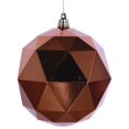 thumbnail image 1 of Vickerman M177588DS 8 in. Copper Shiny Geometric Christmas Ornament Ball, 1 of 2