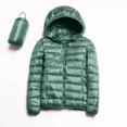 thumbnail image 5 of Packable down Jacket, Lightweight Hooded Puffer, White Duck down Coat Mint Green L , Coat, 5 of 5