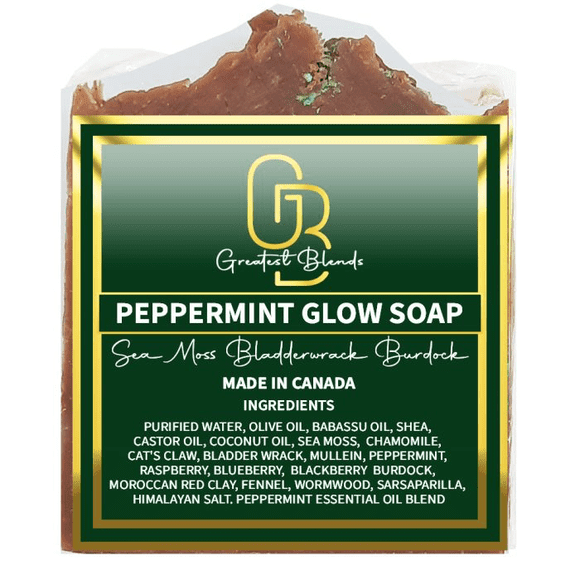 Greatest Blends Peppermint Body Soap, Promotes Healthy Lifestyle, Hydrates, Soothes, Detoxifies and Leaves Skin Refreshed, Radiant, Smooth