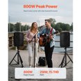 thumbnail image 2 of KFFKFF Professional PA System, 800W Powered, Sound System Set with 6 Channel Mixer, Dual Speakers, Wireless Bluetooth, Microphone, Compact Stands, 2 of 9