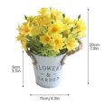 thumbnail image 3 of (Yellow) Retro American Daisy Hemp Rope Iron Bucket Simulation Bonsai Plant Set Fake Flower Handicraft Ornament with Pot, 3 of 8