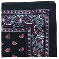 thumbnail image 1 of Qraftsy Bandanas en Polyester à Motif Cachemire - Lot en Vrac - Lot de 25 (Noir et Rouge), 1 of 2