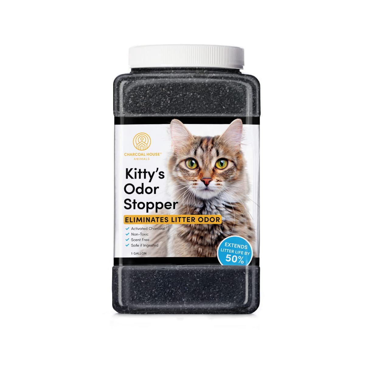 Kitty's ODOR STOPPER - 4 lbs of Activated Charcoal Cat Litter Box Odor Eliminator | Friendly Freshener | Unscented Deodorizer - Child Safe, Non-Toxic & Fresh | Extends Feline Litter Life
