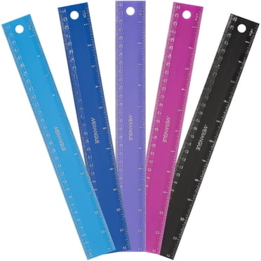 Merangue Plastic Flexible Ruler 12"/30cm, Assorted, 12 Pack
