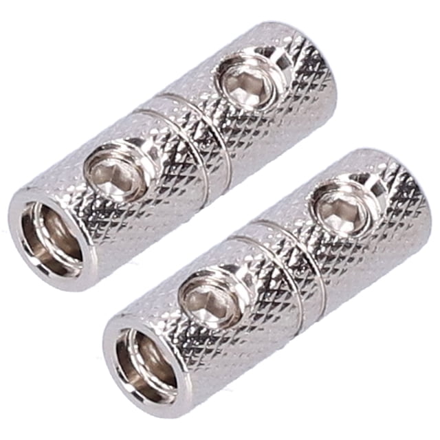 Audio Cable Coupler, 8 Gauge Input Output Deep Wire Recesses Durable Power Cord Terminal Nickel Plated Finish For Car Audio System