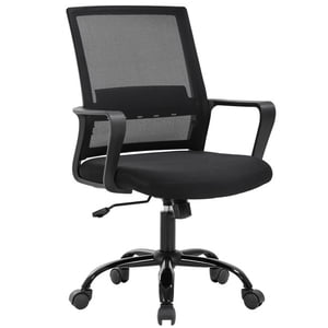 BestOffice chaise de bureau pivotante Rolling Executive Lombar Support Tabouret réglable, Noir