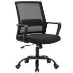 BestOffice chaise de bureau pivotante Rolling Executive Lombar Support Tabouret réglable, Noir