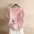 thumbnail image 1 of Babysbule Hauts pour Femmes Liquidation Mode Femmes Été Ample Imprimé T-Shirt à Col Rond Manches Courtes Blouse Décontractée Hauts, 1 of 3
