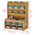thumbnail image 4 of Amdohai Wooden Desktop Organizer Multi-functional Desk Pen Holder Storage Box Desktop Stationary Storage Organizer for Home Office School, 4 of 6