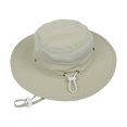 thumbnail image 1 of Bucket Hat Solid Color Mesh Patched Polyester Travel Hiking Fisherman Hat for Kids, 1 of 10