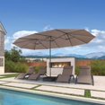 thumbnail image 1 of PURPLE LEAF 15ft Patio Umbrella with Base Included Double-Sided Rectangle Outdoor Umbrella Table Market Umbrella with Crank for Backyard Pool Garden Deck, Taupe, 1 of 8