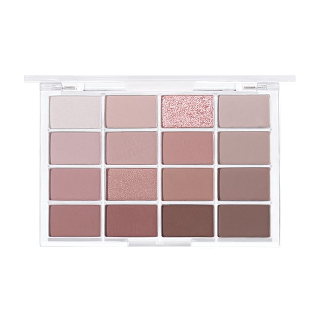 WAKEMAKE Soft Blurring Eye Palette 14g - 06.Cocoa Blurring compact palette with 16 warm brown, beige and earthy neutral pans in matte and shimmer finishes; smooth, blendable formula for easy layering to create soft daytime looks or deeper eye definition. Also often used as a travel-friendly crease palette or subtle brow filler.