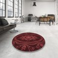 thumbnail image 4 of Ahgly Company Tapis de Zone Rond d'Intérieur Lavable à la Machine, Transitionnel, Rouge Brique de Feu, 5 Pieds Rond, 4 of 7