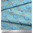 thumbnail image 3 of Soimoi Blue polyester Crepe Fabric Lemon Slice Vegetable Printed Craft Fabric by the Yard 52 Inch Wide, 3 of 3