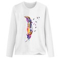 thumbnail image 4 of PVCS Hauts pour Femmes Col Rond Imprimé Manches Longues Blouse Décontractée Ample T-shirt, 4 of 5