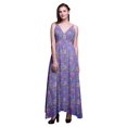 thumbnail image 1 of Bimba Robe Longue à Imprimé Floral pour Femmes, Bretelles Spaghetti, Col en V, Maxi, Tenue de Plage - Petit, 1 of 4