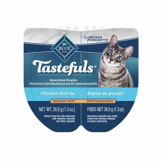 Blue Buffalo Tastefuls Entrée au Poulet Sans Cuillère Individuels Adulte Pate Nourriture Humide pour Chat, 2x1.3oz