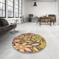 thumbnail image 4 of Ahgly Company Tapis de Zone Rond Lavable en Machine Intérieur Transitionnel Brun Selle, 7 Pieds Rond, 4 of 7