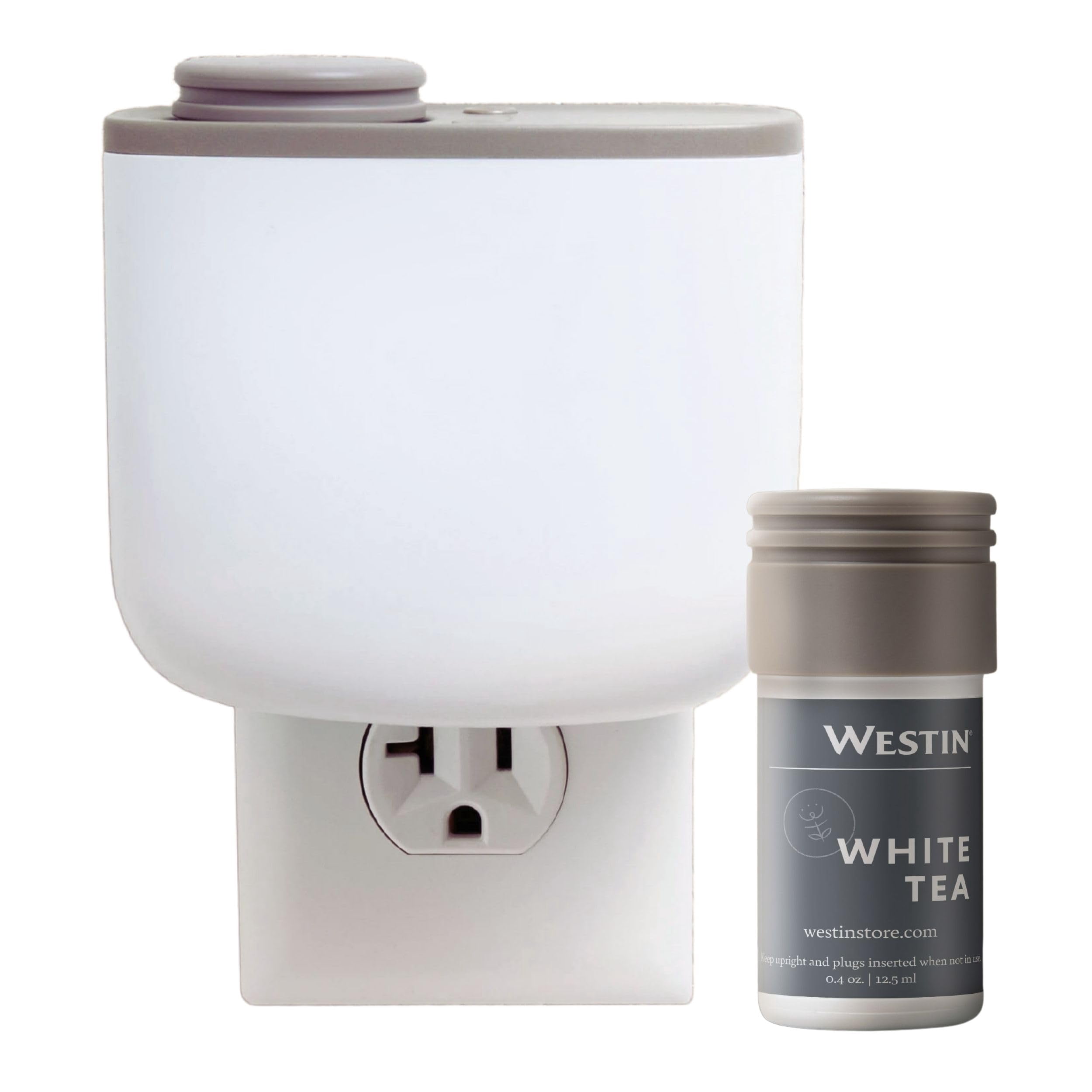 Westin Mini Home Diffuser & Fragrance Refill - Plug in Wall Diffuser - Luxury Hotel Collection - Aromatherapy - Notes of White Tea Cedar Vanilla - Signature White Tea Scent