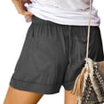 thumbnail image 4 of DPTALR Women's Summer Solid Pocket Casual Sports Shorts, 4 of 7