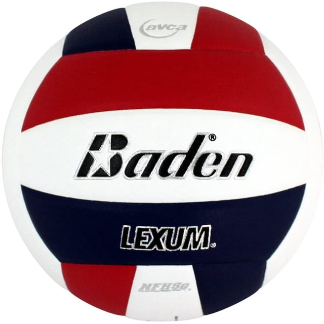 Baden LEXUM Indoor Microfiber Volleyball - Official NFHS Approved Game Ball, Red/White/Navy