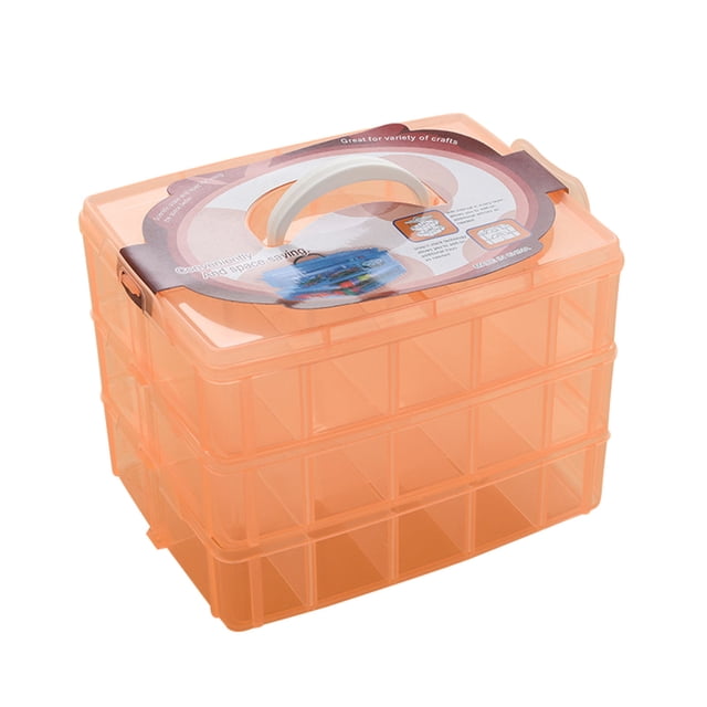 EGNMCR Closet Organizers and Storage, Storage Trunks & Bag Clear Plastic Beads Jewellery Storage Organizer Tool Box Case storage pocket