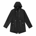 thumbnail image 1 of Birdeem Womens Solid Color Outdoor Hooded Length Windbreaker Jacket, 1 of 9