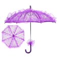 thumbnail image 2 of Bridal Umbrella, Elegant Exquisite Beautiful Lace Parasol  For Photos For Weddings For Parties Purple, 2 of 8