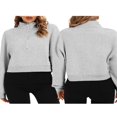 thumbnail image 4 of Women Half Zip Sweatshirts Stand Collar Long Sleeve Pullover Tops, 4 of 4