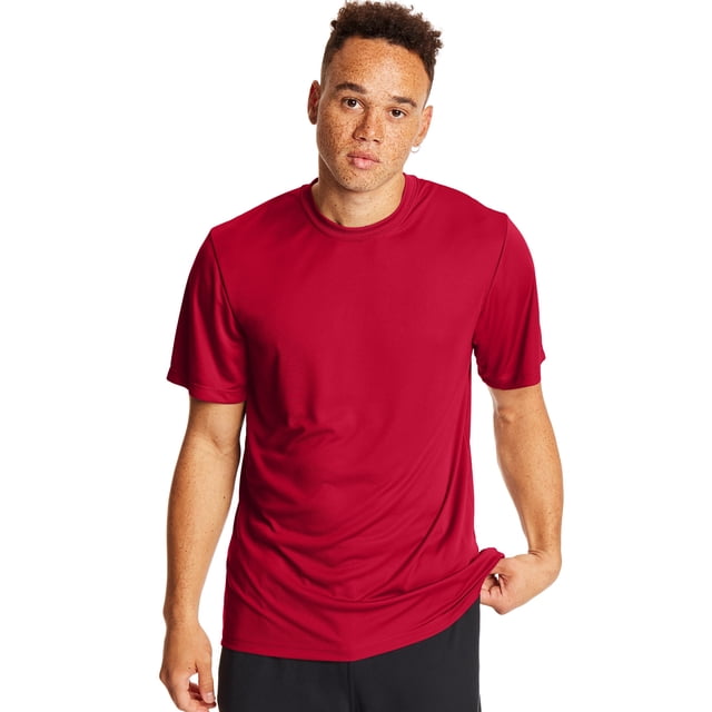 Hanes T-Shirt Sport Cool DRI Performance pour Hommes Lot de 2, TG, Rouge Profond