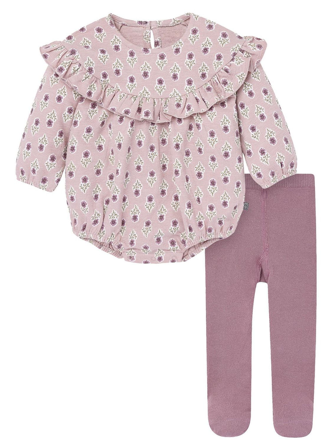 modern moments™ by Gerber® - Bubble Romper + Tights - Mauve