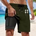thumbnail image 2 of Ediodpoh Mens Swim Trunks Summer Fashion Gradient Color Double Layer Board Pants with Pockets Swim Shorts for Men Green M, 2 of 4